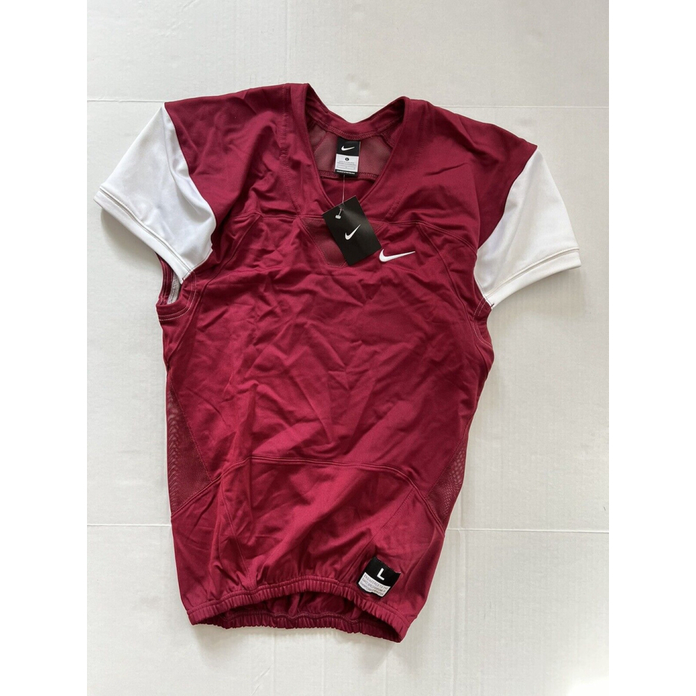 NWT Nike Mach Speed Football Team Game Jersey Men's L White Maroon 789929-612
